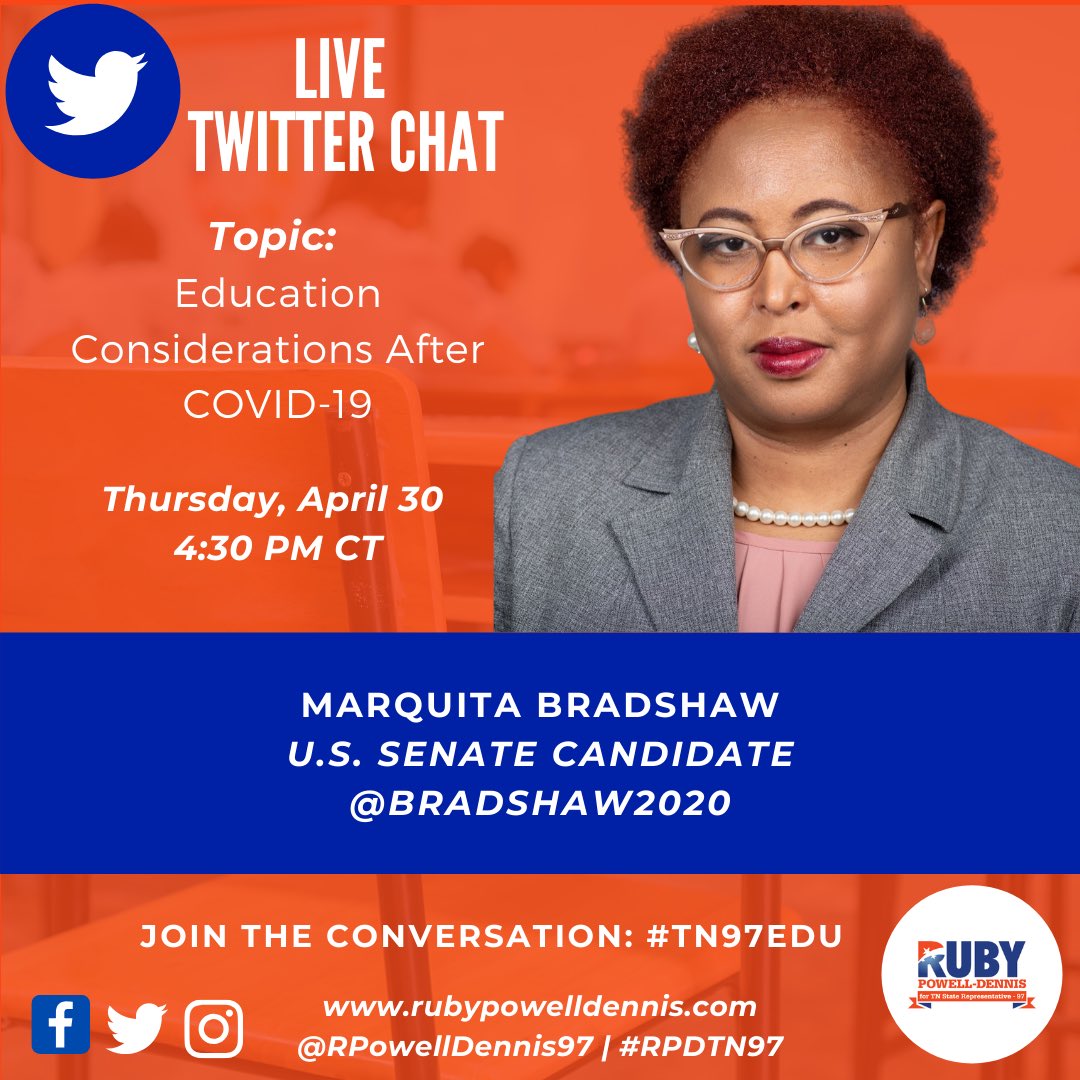 BradshawforTN's tweet photo. One of the foundational pillars of healthy and safe communities is high quality education for all. Join US #95tnussen #MBforUS #Bradshaw2020 #K12 #EDCHAT #DIGLN #21stCenturyLeadership #TN97EDU #education #EducationintheTimeofCOVID https://t.co/WQRFSmjHhB