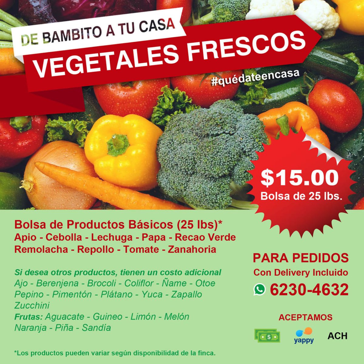 MaritzaIvetteTS's tweet photo. El hermano de una amiga está haciendo delivery de vegetales frescos. https://t.co/dFhxWEooVd
