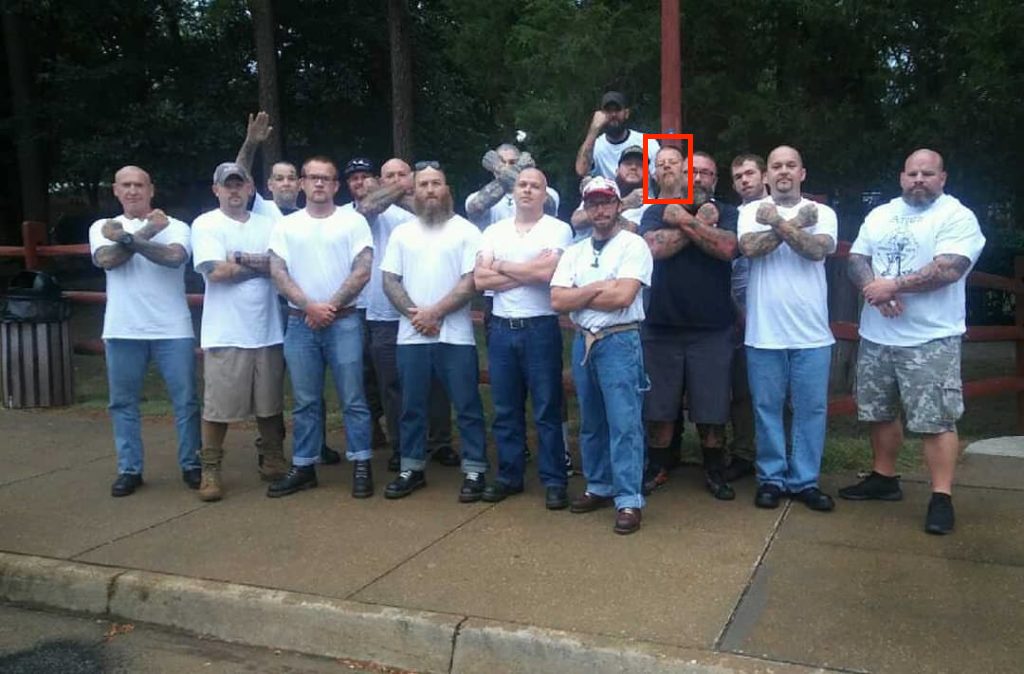 Aside from organizing with ASC and playing in hatecore bands, Josh also attended the notoriously deadly Unite the Right rally in August 2017 with another bonehead group, the Georgia Hammerskins (group photo taken from  @afainatl website). 7/