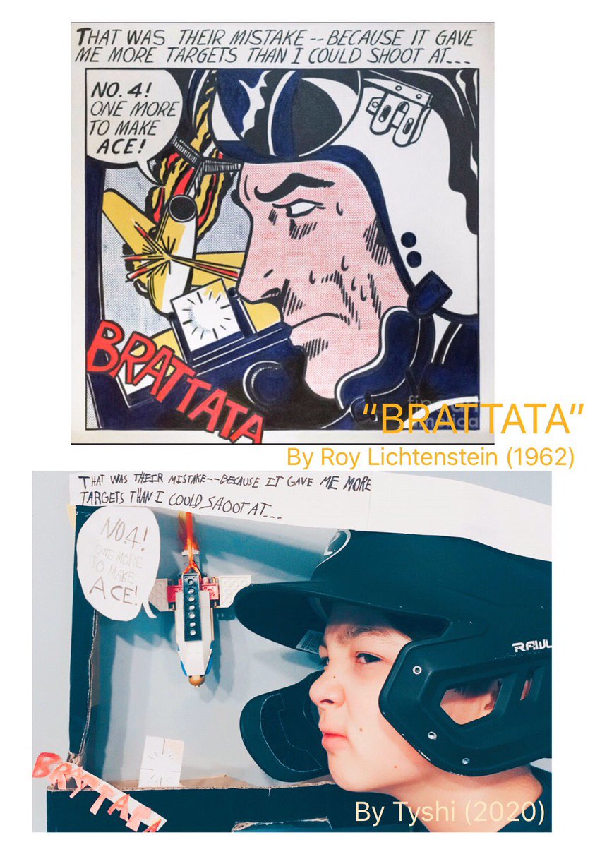 TAG class assignment <a href="/ShakeragElem/">Shakerag Elementary</a> Tyshi tried his best to copy the piece of art in his own way.... (his mother really wanted him to paint his face with polka dots and sweats🤪). #GettyMuseumChallenge