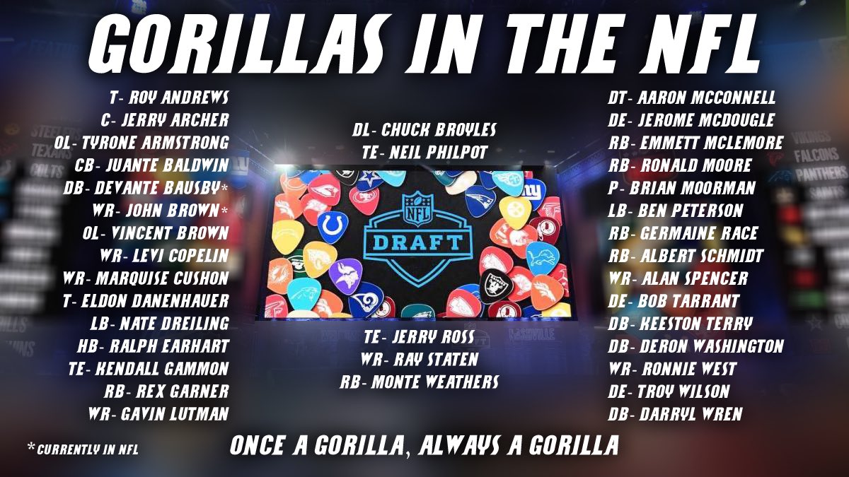 GorillasFB's tweet image. Gorillas in the NFL! 🦍

#NFLDraft2020