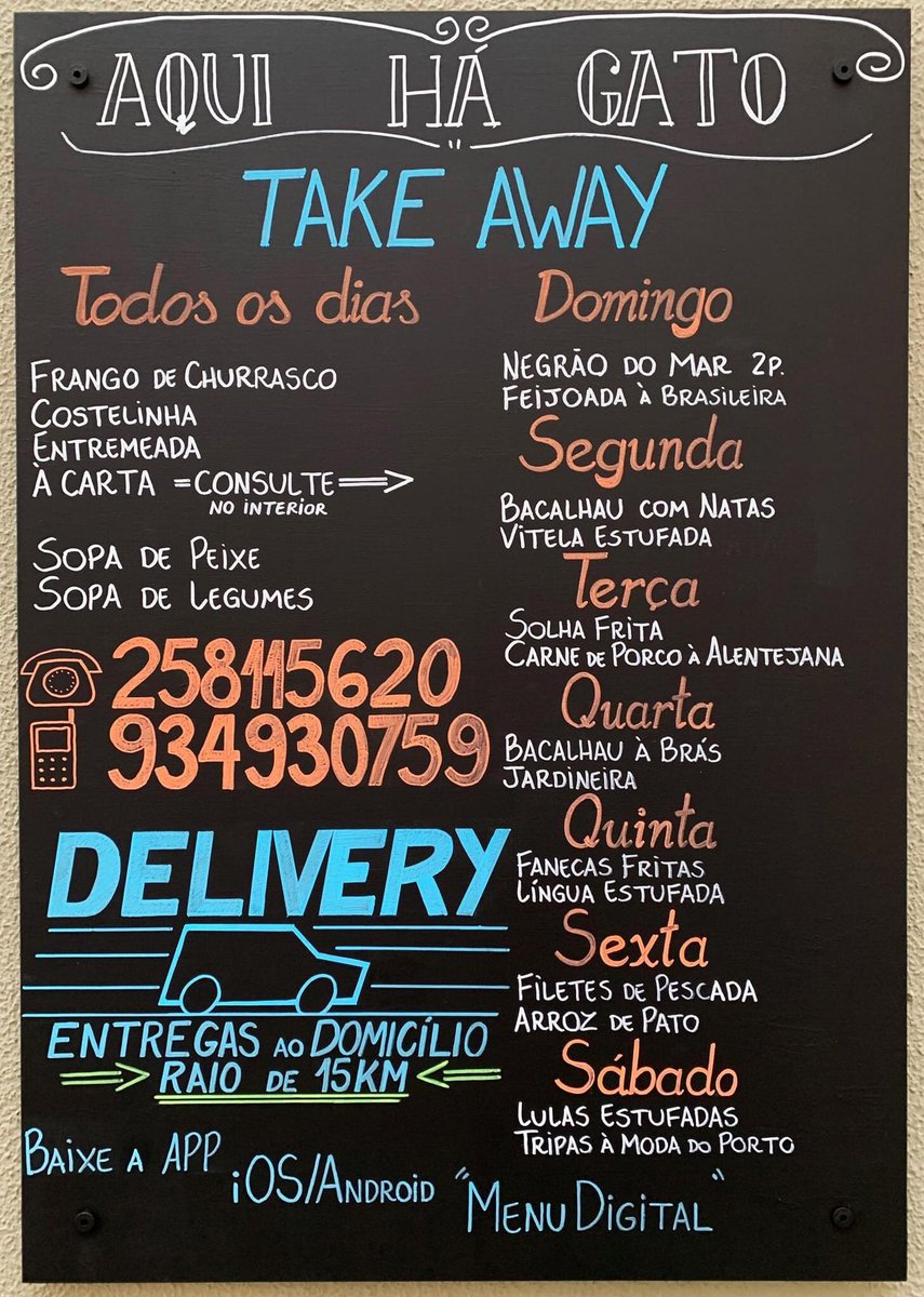 DanielverdeOk's tweet photo. Aqui Há Gato 
Seixas | Vila Praia de Âncora

Disponibilizámos brevemente  em Vila Praia de Âncora serviço de Take-Away e Delivery

Info. Reservas : +351 258 115 620 / 934930759 https://t.co/V5Y4eLcbTS
