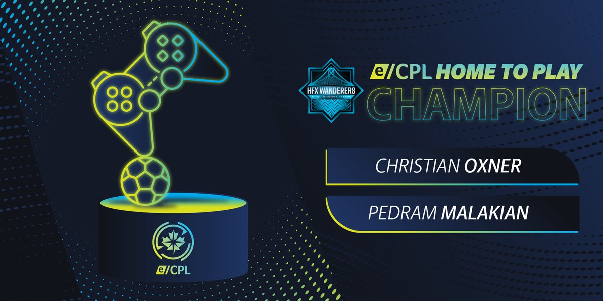 CPLsoccer's tweet photo. Congratulations to @HFXWanderersFC's @ChristianOxner and @TheMightyPed on winning the eCPL #HomeToPlay FIFA 20 Tournament
Thank you to all the clubs, players and gamers who participated in the tournament and to all the fans who tuned in 👏
#CanPL https://t.co/I5N3NSIf8J
