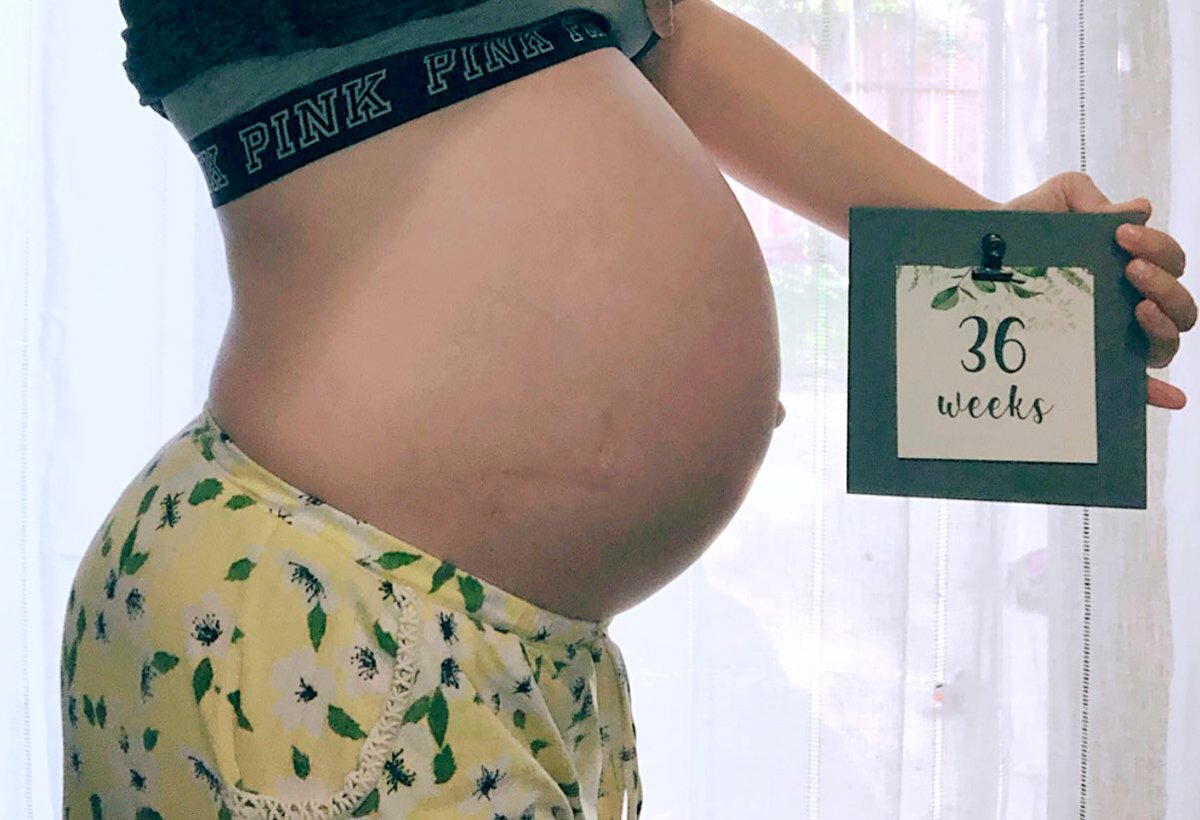 arielmatney's tweet image. In between loving/enjoying this to completely over it and just want him here #4WeeksLeft 🥬🤰🏼