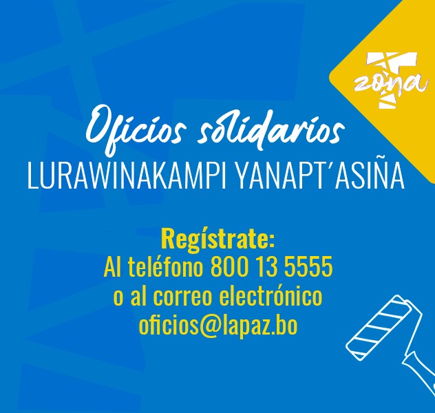 miteleferico's tweet photo. Ofrece tus servicios como trabajador independiente durante el tiempo de cuarentena, regístrate llamando al 800 13 5555 o escribe al correo electrónico oficios@lapaz.bo 

#CoronavirusEnBolivia
#QuédateEnCasa
#SolidaridadEnLaAdversidad
#BoliviaSegura
#ZonaT https://t.co/01NrEzPEy1