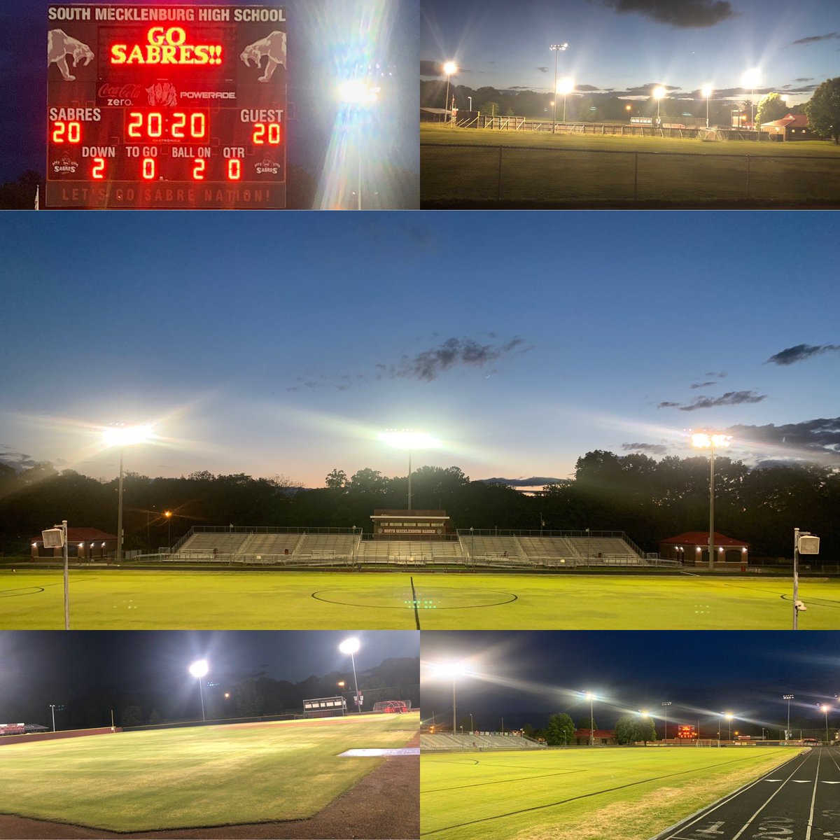 #SABRENATION We lit it up at 20:20 in honor of our Class of 2020. Thank you to our Senior Athletes for all of your hard work and dedication. #BeTheLight <a href="/NCHSAA/">NCHSAA</a>