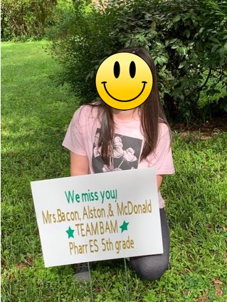 McDonaldClass1's tweet photo. Tag your it! These students were excited to see the sign that we (their 5th grade teachers placed in their yards). #pharr5thgrade #keepgcpslearning https://t.co/2Y8EmmWlDT