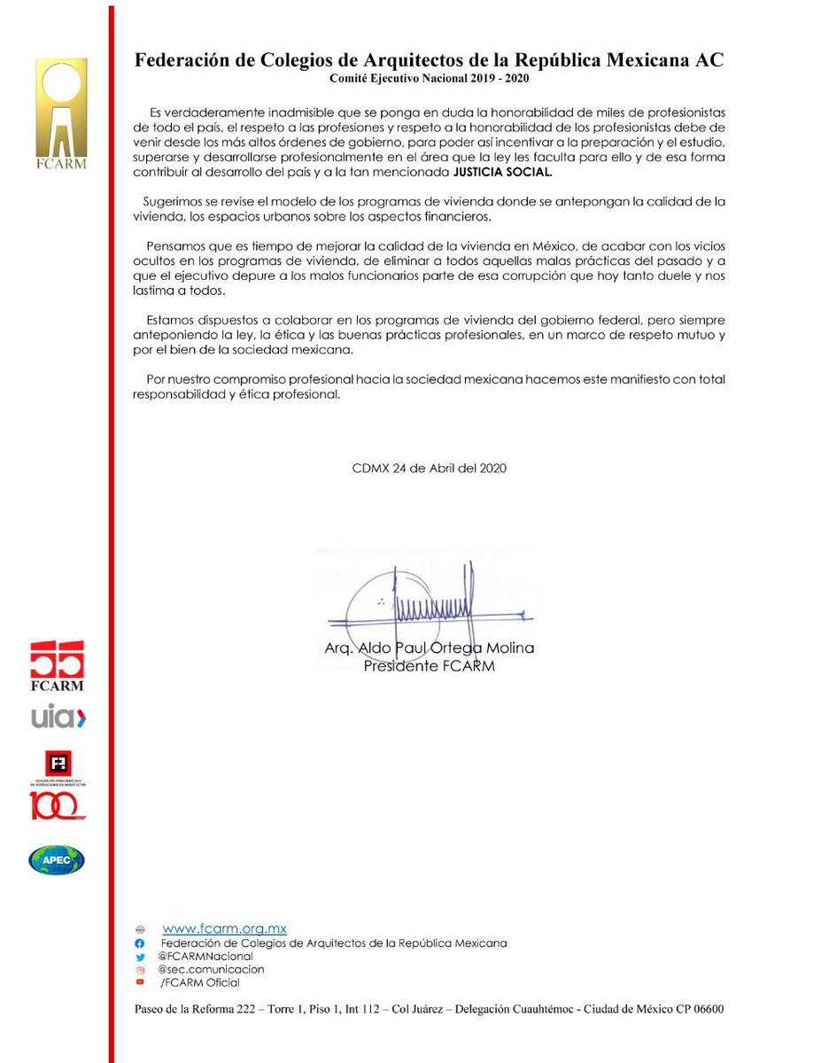 aldopaulapo's tweet photo. Los arquitectos de Mexico, proponemos se rectifiquen las políticas de vivienda en el país y se valore la calidad de la vivienda con la debida participación de los especialesitas, procurando no caer en ahorros mal entendidos, en beneficio del usuario de la vivienda social https://t.co/o5JynWic5R