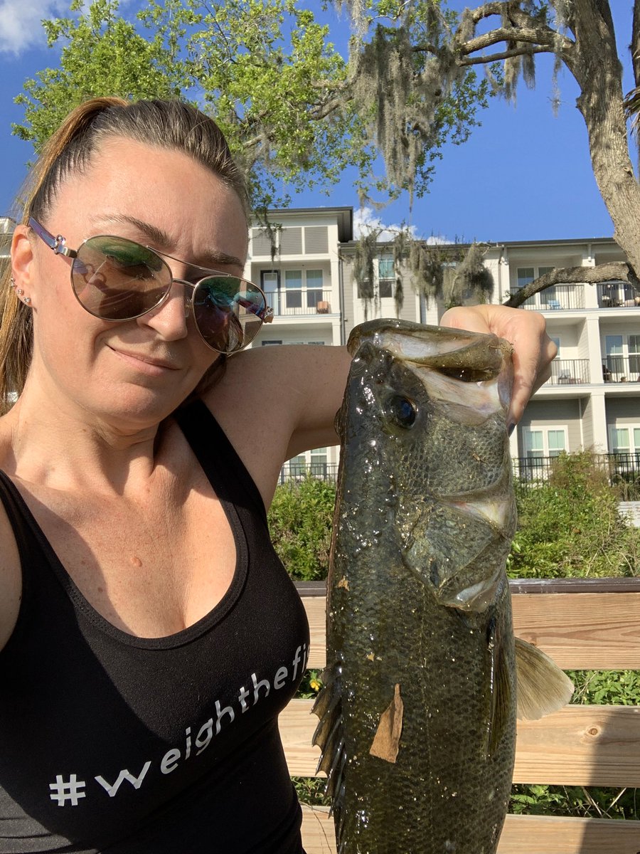 Just a few from my dock while stuck home! #thischickcanfish #bassfishing they love the pb n j!