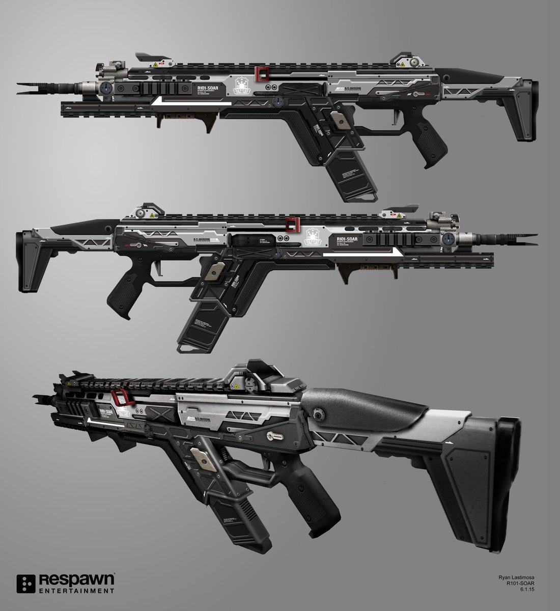 Ryan Lastimosa Here S A Series Of Concepts Of The R101 R1 R301 Rifles And The Dmr From Titanfall And Apex Legends This Weapon Has Evolved A Great Deal From 10