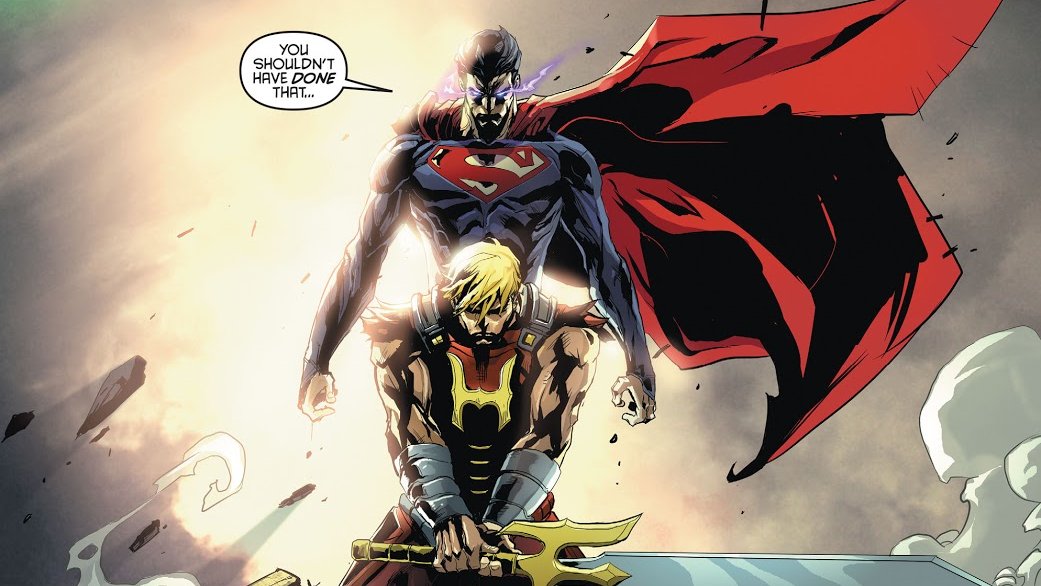 ThePowerCon's tweet photo. Just one epic scene from a historic clash of titans! What was your favorite moment from the #MOTU vs #JusticeLeague crossover? Have you revisited it lately? #HeMan #Skeletor #Superman #MastersOfTheUniverse #BattleArmor #Comics #PowerCon2020 #2020PowerCon https://t.co/mMOJg5D0tP https://t.co/tpYidc3T7h