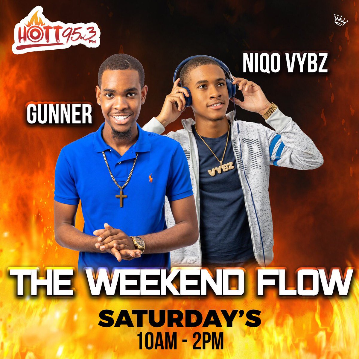 djgunner__'s tweet image. Tomorrow morning! Hott 95.3 FM 🎶🧨💥🇧🇧🎉 #WeekendFlow 
@Niqo_Vybz