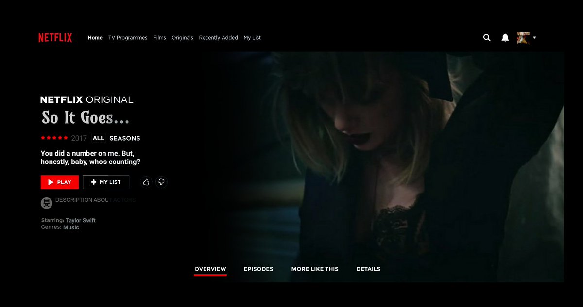 if reputation’s songs were netflix series; a thread