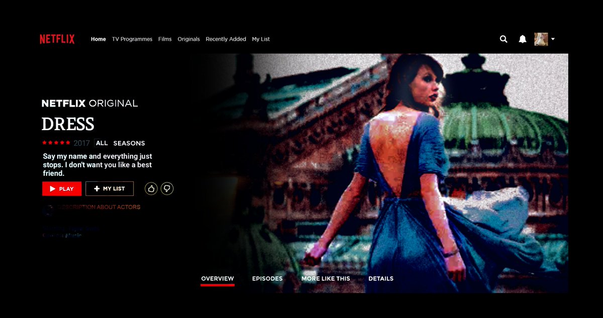 if reputation’s songs were netflix series; a thread