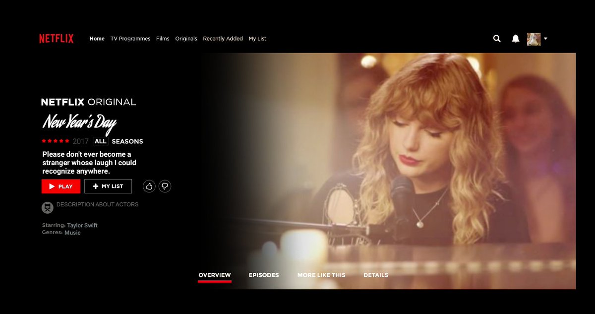if reputation’s songs were netflix series; a thread