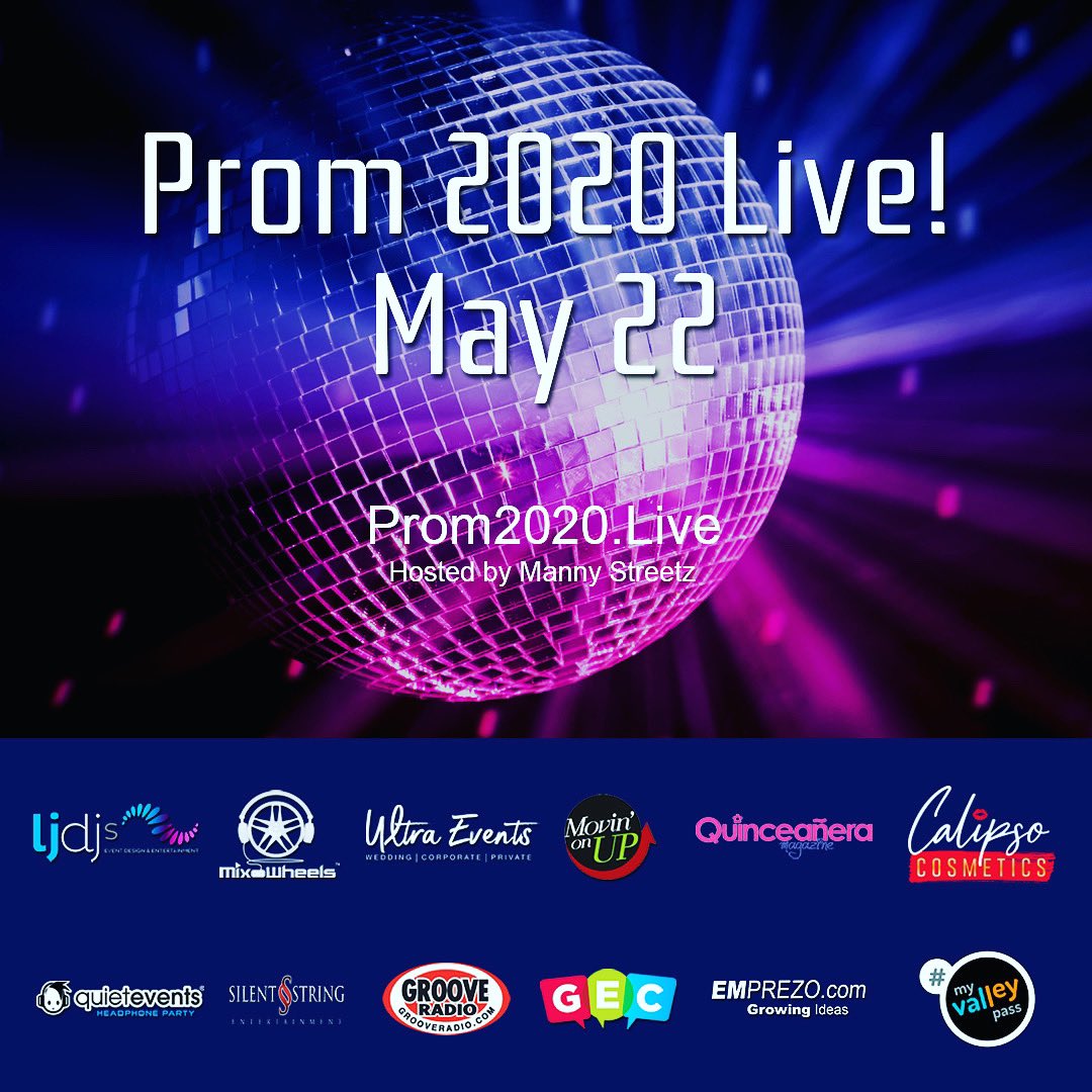 GEC_events's tweet photo. GEC Events is honored to be coordinating the largest virtual prom experience on May 22nd. We are working with DJs and Performers from across the country in an amazing and interactive show. Tickets on sale now at https://t.co/d1SGGGz5CW https://t.co/xVkq7IZfMC