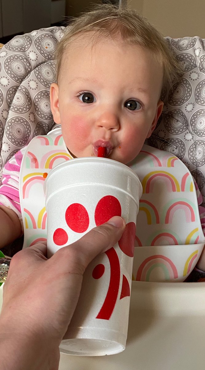 jwirtski's tweet photo. @ChickfilA she's loving her first milkshake!  Cookies and cream, good choice.  Also, the service was awesome. https://t.co/BGw8Kpj04Z