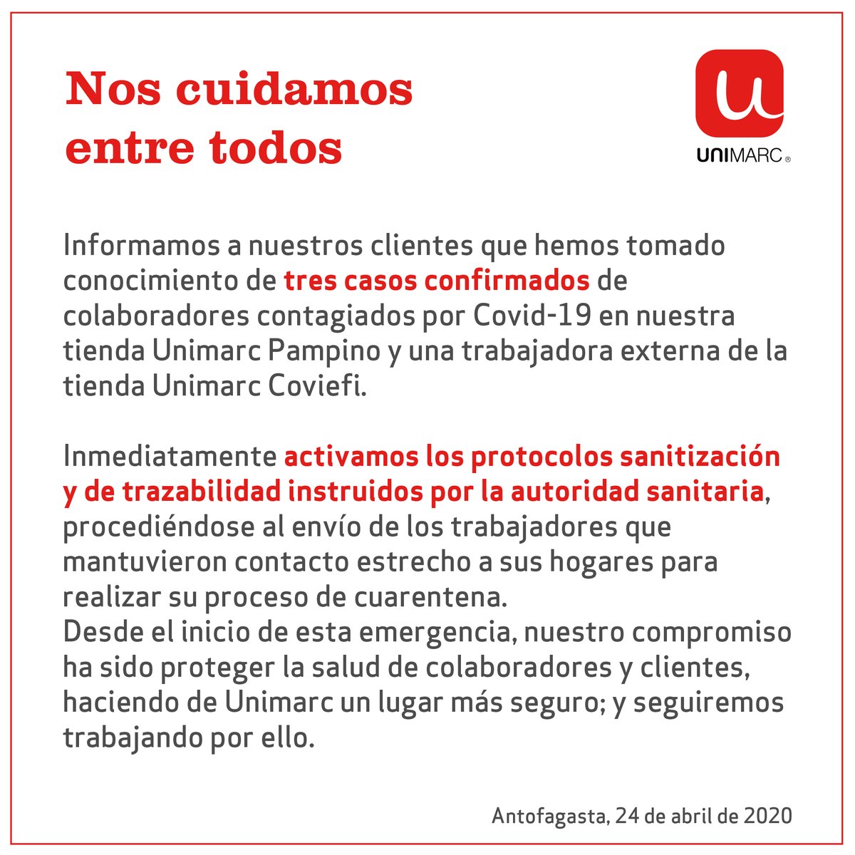 Antofagasta: Información Importante, nos cuidamos entre todos.