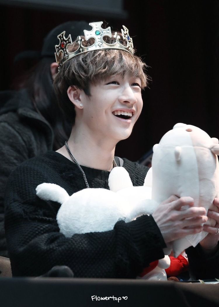 ♡ day 114 of 365 ♡yesterday I posted two pictures where you looked like a prince, and today I found two pictures where you’re actually wearing a crown! A KING INDEED. —  @Stray_Kids  #방찬