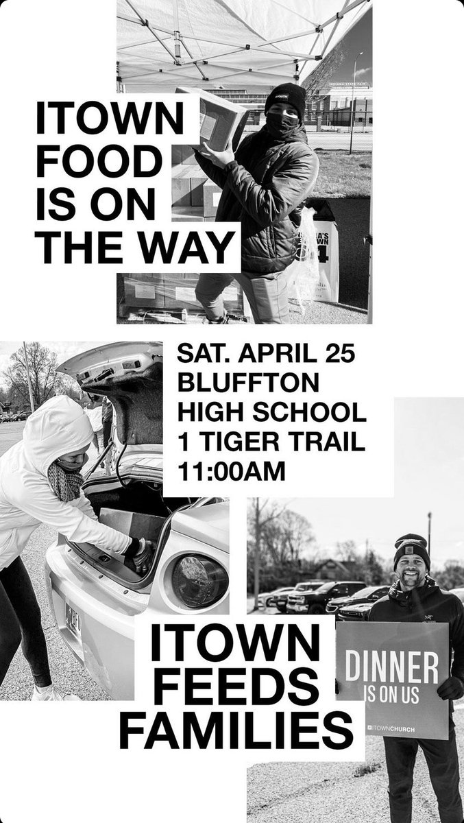 MissReynoldsAC's tweet photo. Free food box to anyone in need. Tomorrow (Sat. April 25) at Bluffton High School. Begins at 11 am! https://t.co/twDzpktzh4