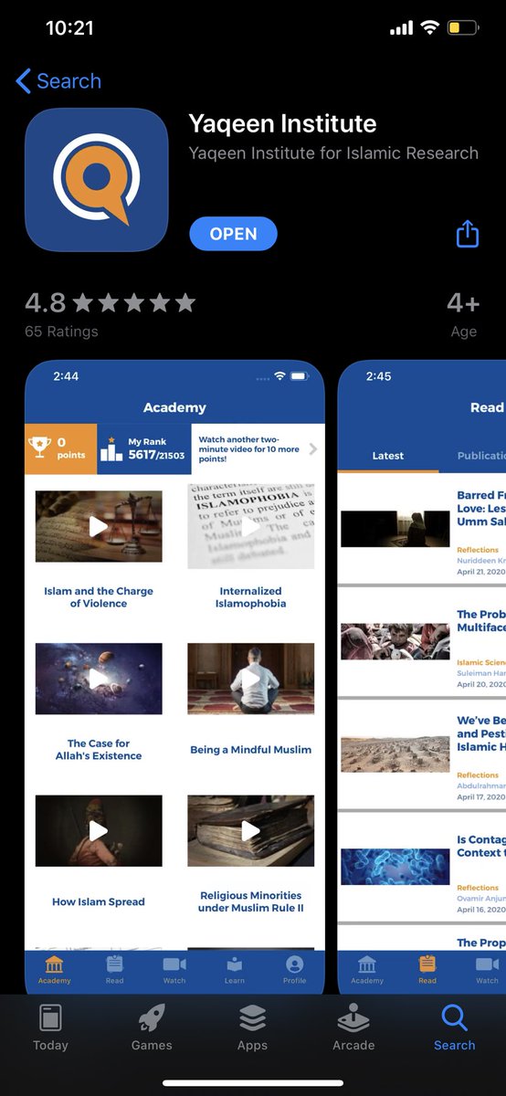 The most recommended resource was the  @yaqeeninstitute app. Honestly this is one of my favorite apps — it’s easy to use, has tons of knowledge and resources, and is designed beautifully.