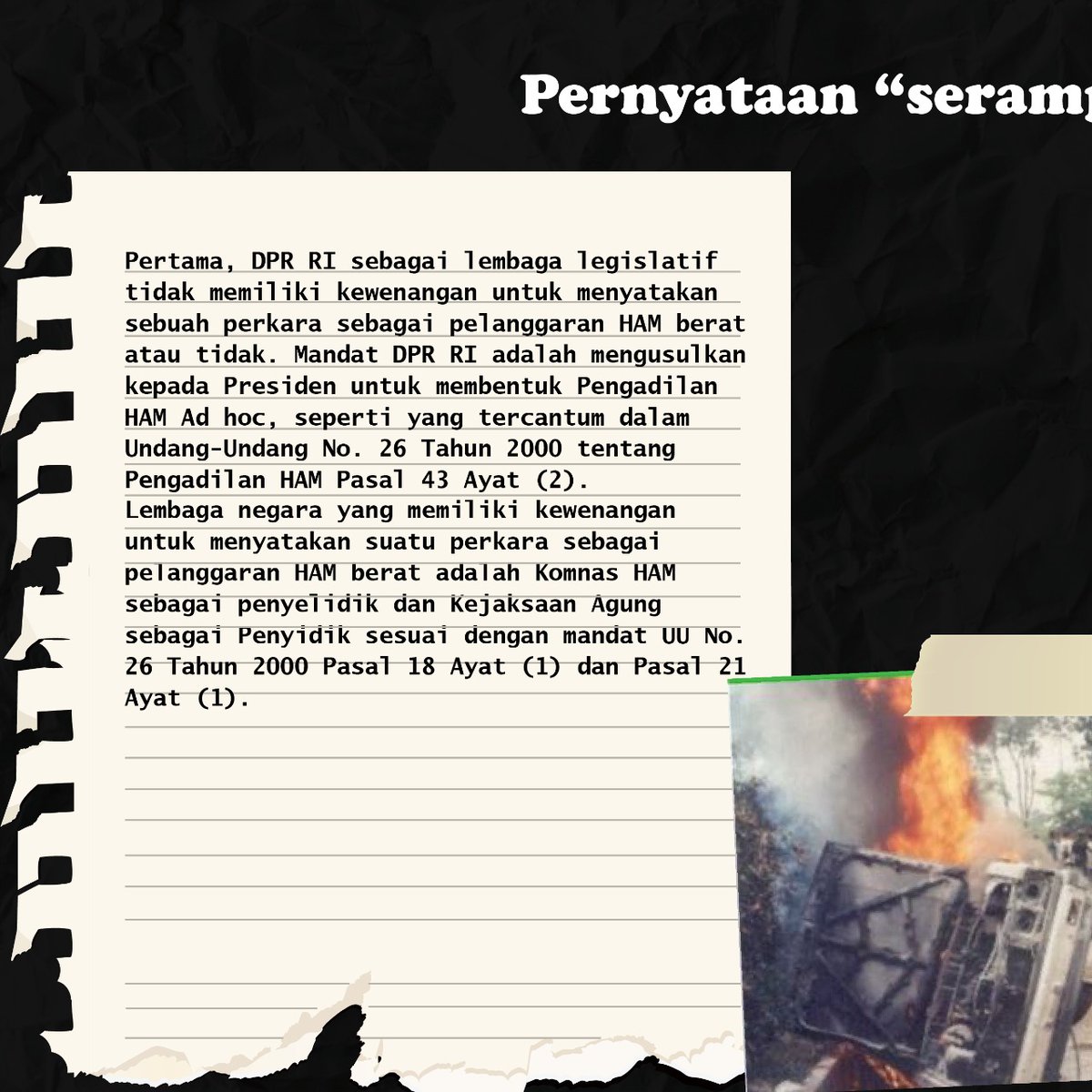 sumarsih11's tweet photo. Politisasi Semanggi I &amp; Semanggi II @DPR_RI sangat kuat.Jaksa Agungnya hanya mengejar jabatan &amp;tdk mau memposisikan diri sbagai penegakhukum. Cc:Prsdn @jokowi MenkoPolhukam @mohmahfudmd

Melanggengkan impunitas?
#SayaWawan #korbanmelawan #MenggugatJaksaAgung https://t.co/2gPL0cD6dq