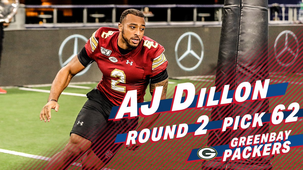 AllStar FB Challenge (@allstarfball) on Twitter photo Congrats to former <a href="/StateFarm/">State Farm</a> All-Star Football Challenge participant <a href="/ajdillon7/">AJ Dillon</a> on being selected No. 6β£2β£ overall by the <a href="/packers/">Green Bay Packers</a> in the 2020 #NFLDraft! Congrats to former <a href="/StateFarm/">State Farm</a> All-Star Football Challenge participant <a href="/ajdillon7/">AJ Dillon</a> on being selected No. 6β£2β£ overall by the <a href="/packers/">Green Bay Packers</a> in the 2020 #NFLDraft!