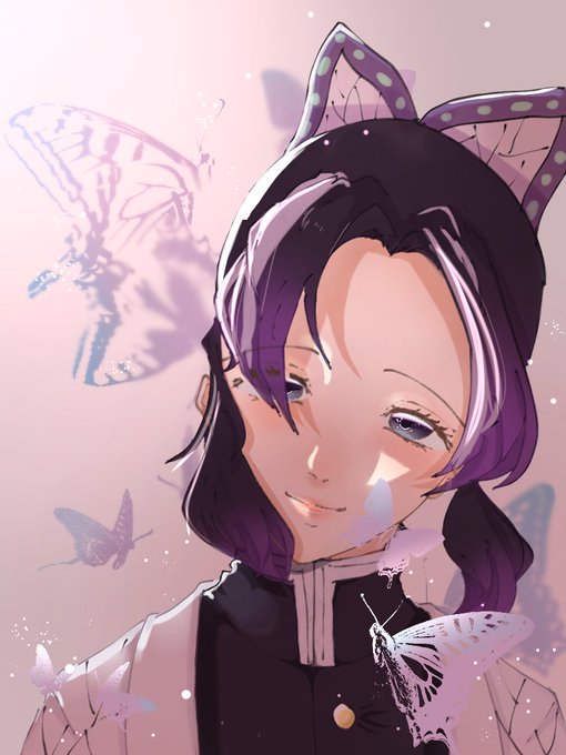 N氏。さんがTwitterに投稿した胡蝶しのぶ(鬼滅の刃)のイラスト。