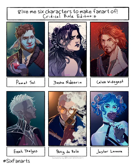 And all together (finally!) I'm slow x))
#SixFanarts #Criticalrole #criticalroleart 