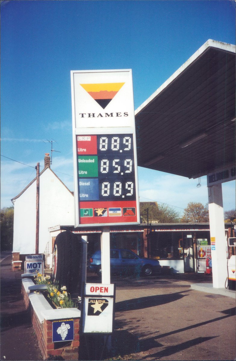 Day 124 of  #petrolstationsThamesMelbourn Garage, Cambs 2002  https://www.flickr.com/photos/danlockton/16082720300/  https://www.flickr.com/photos/danlockton/16244159606/  https://www.flickr.com/photos/danlockton/16082557728/Thames was chaired by radiation biologist Professor Patricia Lindop, one of the organisers of the Pugwash Conferences  https://en.wikipedia.org/wiki/Patricia_Lindop