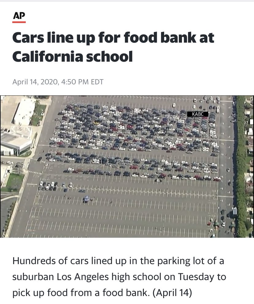 Massive lines at food banks...