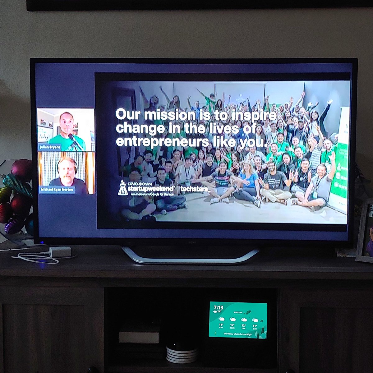 MDesmaz's tweet photo. Be sure to tune in NOW to the first ever REMOTE @StartupWeekend to tackle Covid-19 with fellow innovators and developers from the comfort of your home this weekend! 🚀
https://t.co/jVOXy9Uq8x
#SWRemoteUSA 
#COVID19StartupWeekend https://t.co/hZd9VjZmRk