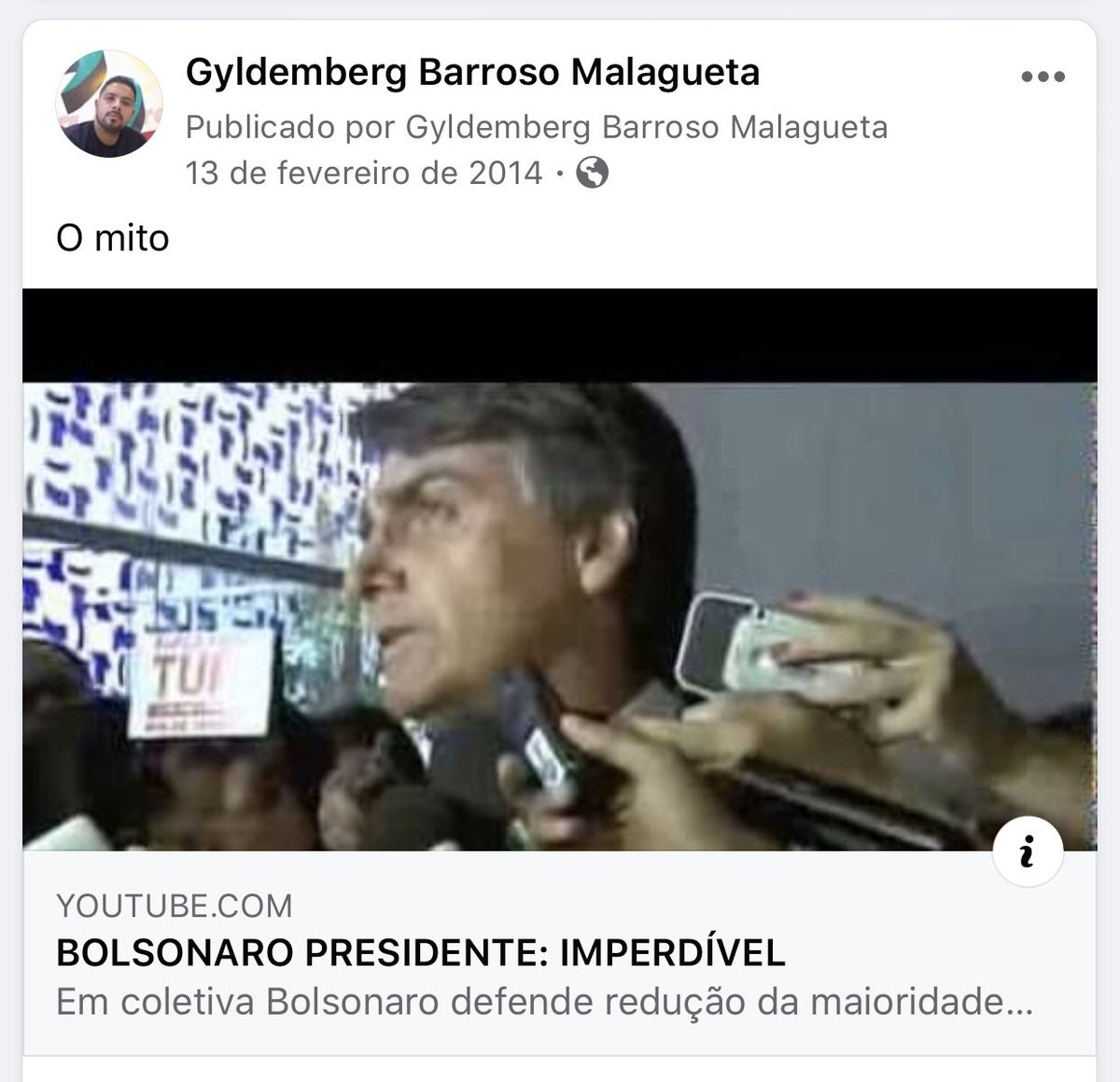 gyldemberg's tweet photo. Alô @jairbolsonaro só digo uma coisa,não é de hoje que apoio o senhor. Então segue firme Deus e Pátria sempre Capitão. https://t.co/T6i3r4KC7p