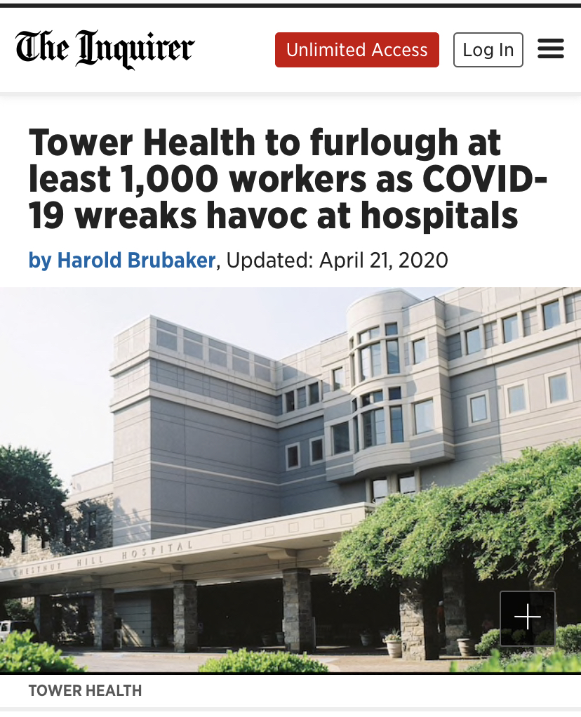 But in reality? Healthcare workers are being furloughed...