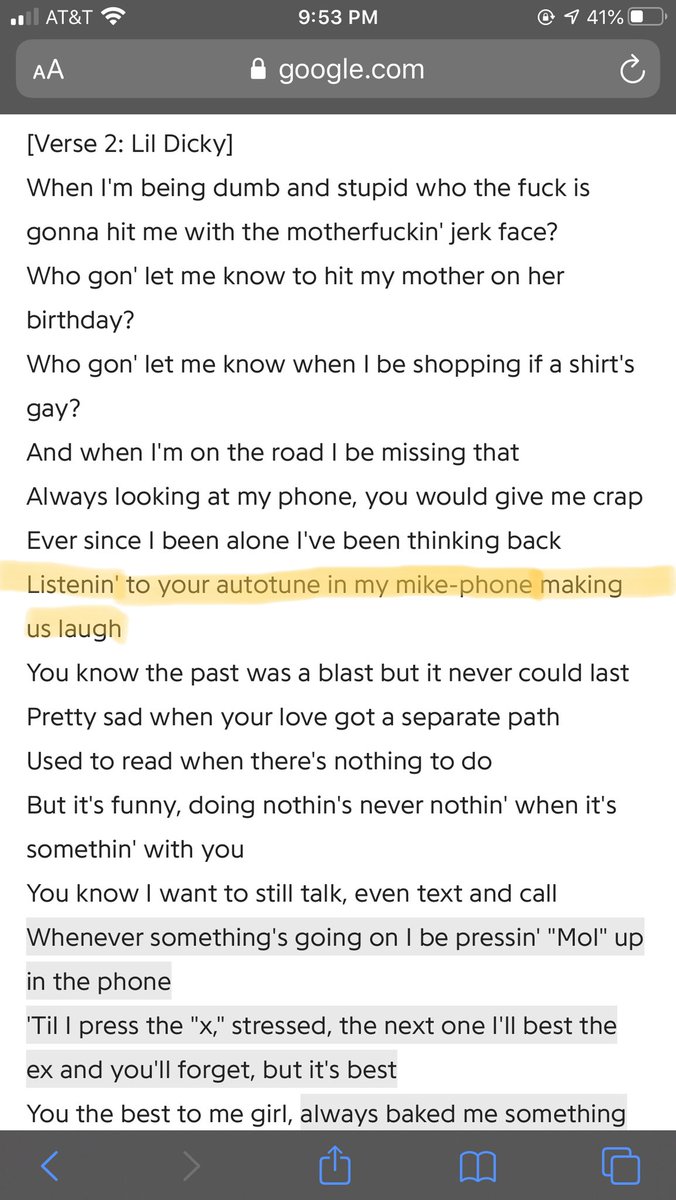 Later on in the song he says, “Listenin’ to your autotune in my mike-phone making us laugh”