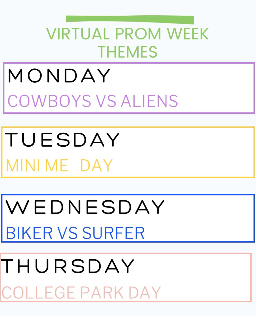 CPCounselors's tweet photo. Break out your 🤠 and 👽 wear...virtual prom week is next week! Make sure to share your best outfits and tag us!! We can’t wait to see!! https://t.co/xYMWIYaIdZ