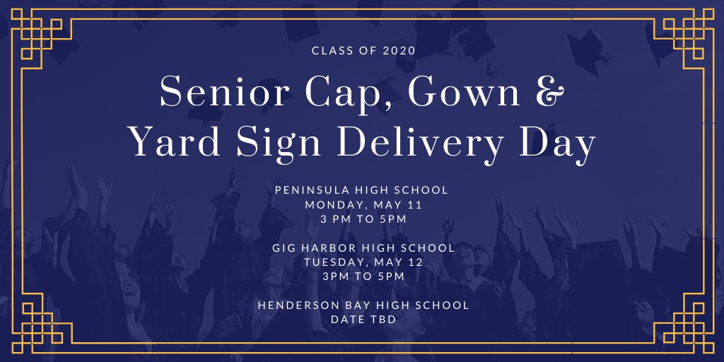 Seniors are invited to their school for a “drive thru” pick up of graduation announcements, caps and gowns. Jostens reps will be gloved, masked, and will maintain proper social distancing. Graduation yard signs will also be given to each senior. #WeArePSD