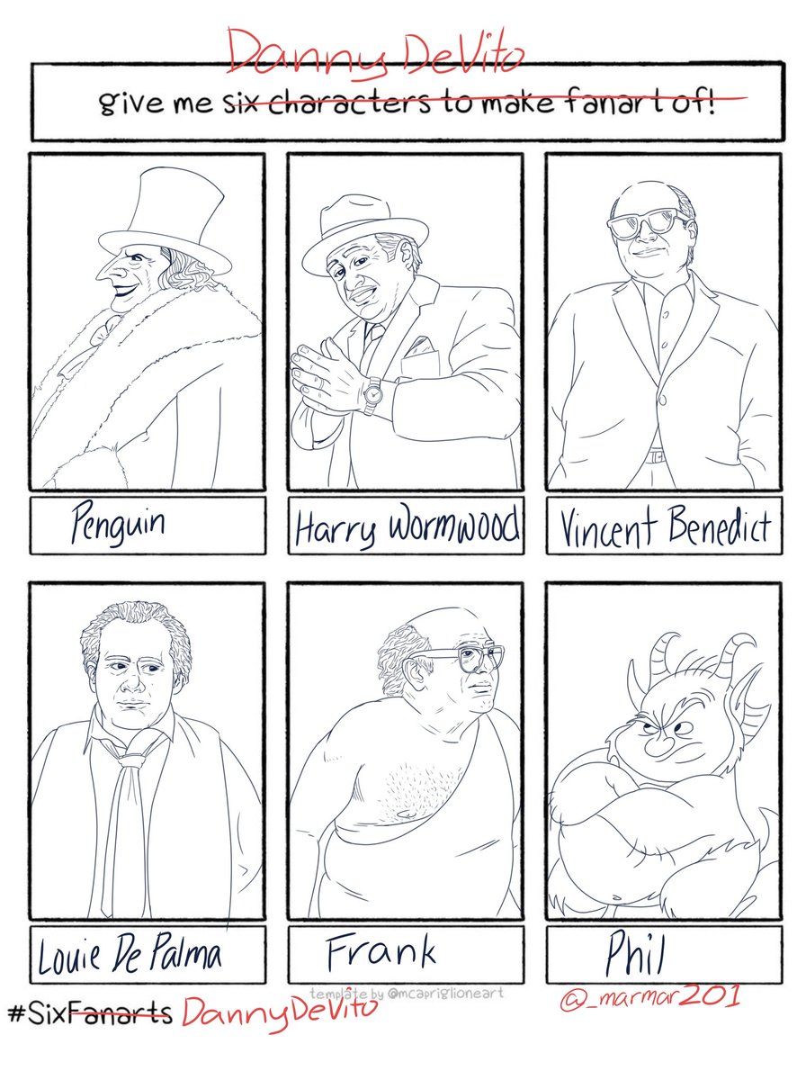 _marmar201's tweet photo. #SixFanarts but it's all Danny DeVito. I hope he's doing well https://t.co/quYeDDcpwK