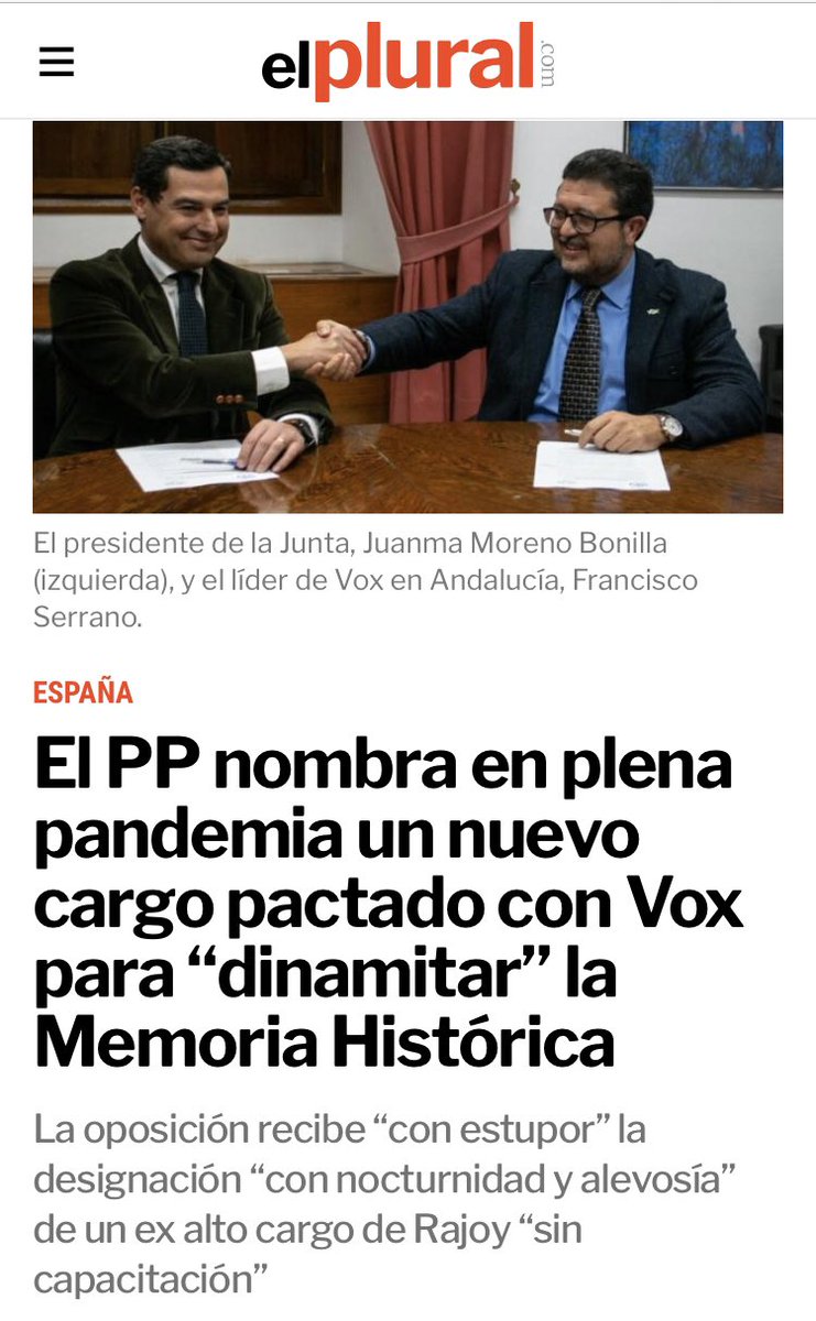 🔴 Mientras hoy nuestro país vecino #Portugal celebra orgulloso la #RevolucionDeLosClaveles, aquí al lado el gobierno andaluz de @JuanMa_Moreno pacta con la ultraderecha el desmantelamiento de la Ley de Memoria Histórica y Democrática de #Andalucía.