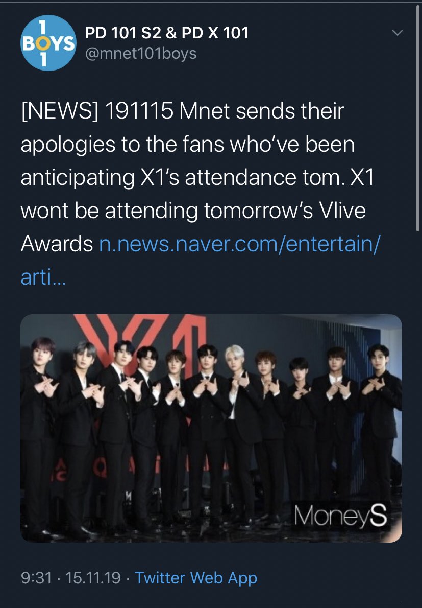 They apologized yet they cancelled their appearance on VLIVE awards which was their only attendance on a music show for months!!!!! A lot of fans bought tickets just to see them, were traveling to Korea and they cancelled it day before the actual show