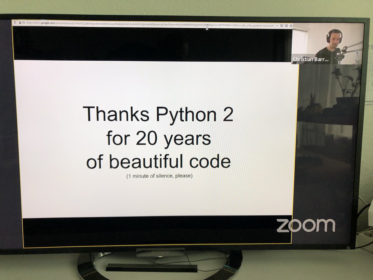 misterrios's tweet image. A minute of silence for #python2 at #remotepythonpizza.