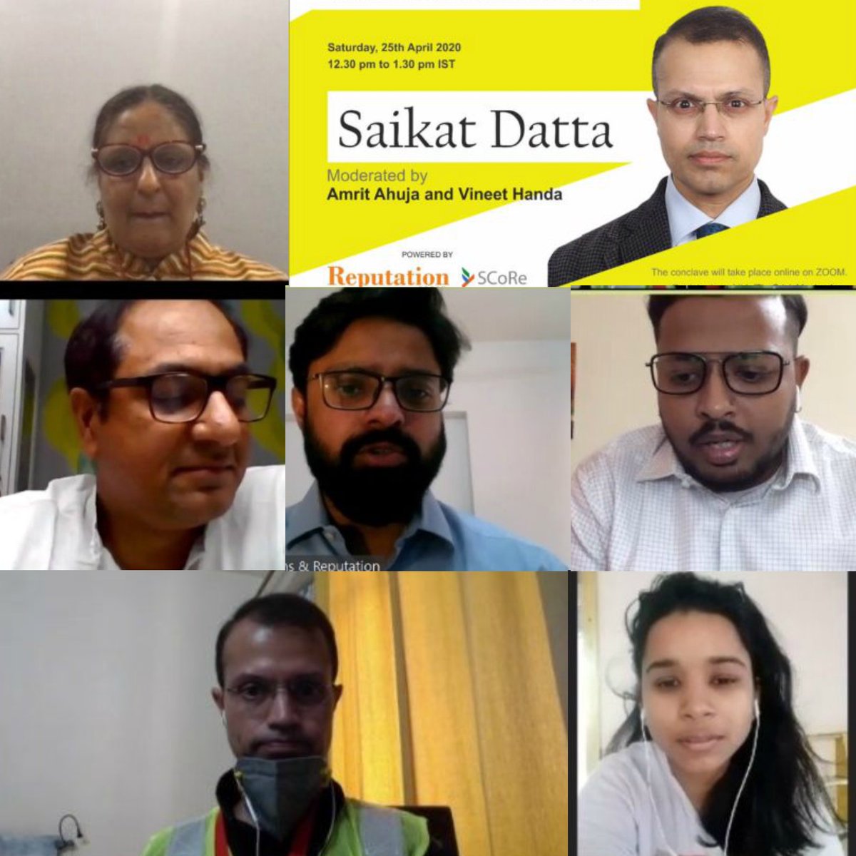 TweetsAnup's tweet photo. Interesting brunch time #CrisisMasterclass with @saikatd where he shared the power of collaboration to deal with the #Covid_19 crisis. Thanks team @SCoReInd @RepTodayMag for getting this. @rozelle_l thanks for putting that Q on challenges. Very pertinent. Lets #SupportEachOther https://t.co/KFL2pTznXP