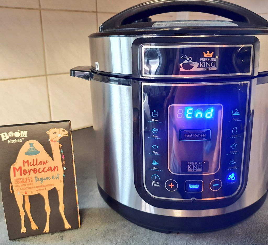 Lauren_Heath_PA's tweet photo. We have a new toy, and it's bringing great joy! Last night's dinner of @BoOMRevolution Mellow Moroccan with lamb was cooked in 20mins in our pressure cooker magic machine! Lovely curry as always from the #NorthDevon BOOM boys. #tagine #curry #boomkitchen #homecooking https://t.co/Koz1ptvk7F