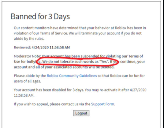 How To Reactivate Your Roblox Account After Being Banned For 3