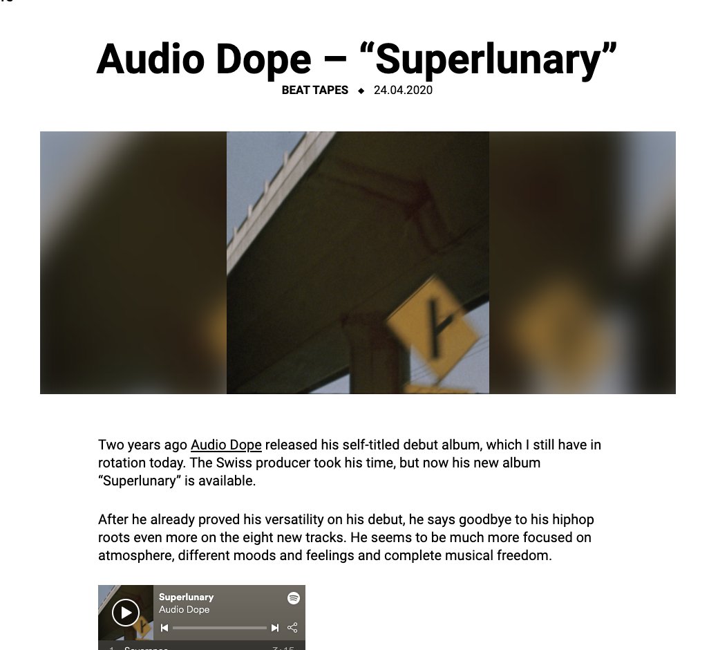AudioDopeBS's tweet photo. Thank you @BeatLoverRadio1 for sharing Superlunary ♥️
https://t.co/AeP3PiP83g

#beat #beatlover @radicalis @orchtweets #superlunary #audiodope #blog #musicblog #beats https://t.co/4VFu6Lfv1W