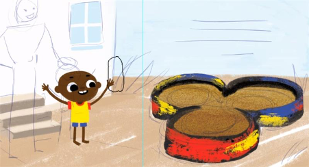 bookdash's tweet photo. Team 3's characters are starting to take shape. Nice work @OLiVEreign @jesswedepohl and @Legendaree24. That little guy is the cutest! #bookdash #team3 #bookbybook #creativeprocess #everychild100books #100before5 #readtodream https://t.co/rqPNXBLbpK