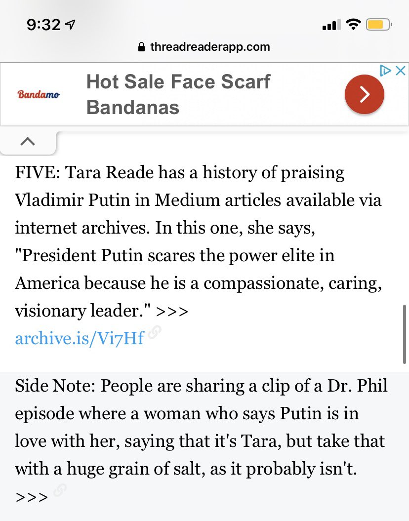 Point Five:  #Russiagate conspiracy theory that indirectly insinuates that Tara Reade may be working for the Russians by colluding with Putin in 1993 to derail Joe Biden’s presidential campaign 27 years later