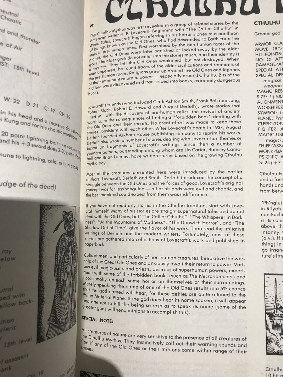 Alright. Cthulhu mythos, one of two mythos removed from the book in future printings.