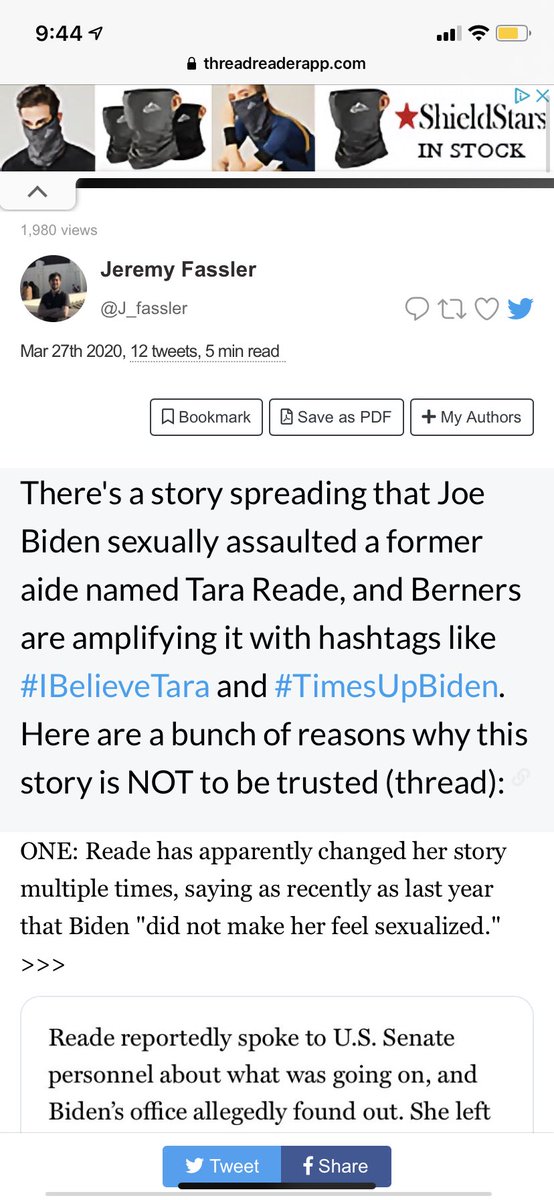 I would like to conclude this thread by pointing out that contrary to Jeremys’ claim, the story is actually shared by half the Democratic Party, all of the  #GOP,  #LibertarianParty,  #GreenParty and independents. It isn’t just  #Bernie supporters.  #TaraReade  #TaraReadeStrong