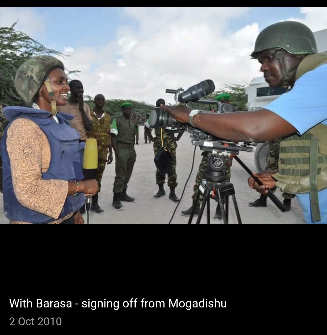 We cheated death several times. One time Mogadishu at press conference, suicide bombers set off the first explosive outside the hall we were in gun fire followed I dived under the table. I don't what he did but when I emerged from there he was filming.  #SABCNEWS
